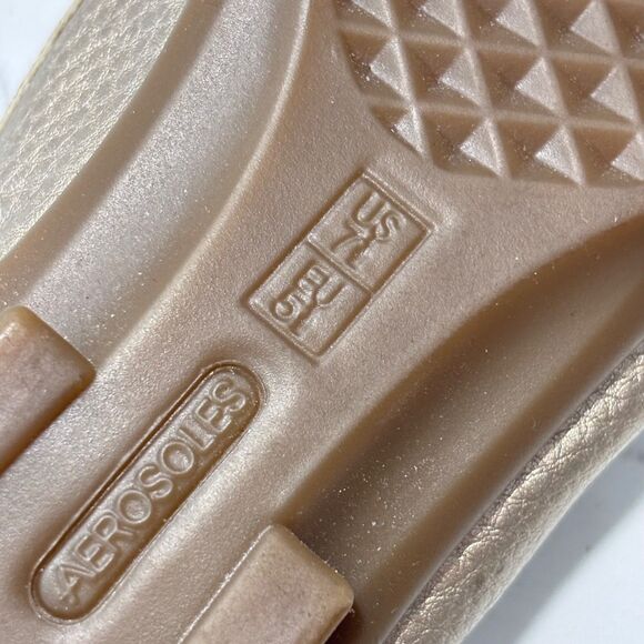 Aerosoles Women's Metallic Gold Nuwsreel Moccasin Vegan Loafers Shoes Size 7.5 - Picture 11 of 12